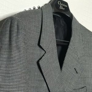 NWOT VINTAGE DIOR BLAZER BLK & WHITE CHECKERED 46L